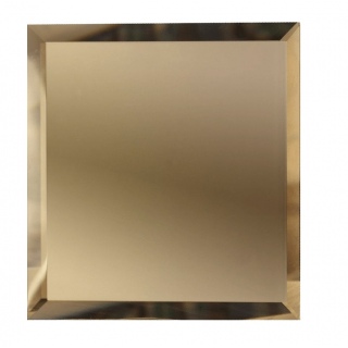Квадратная зеркальная Бронзовая плитка с фацетом 10 мм (разные размеры)