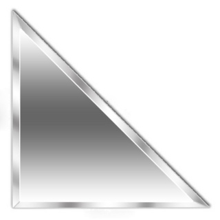 Треугольная зеркальная Серебряная плитка с фацетом 10 мм (разные размеры)