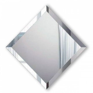 Квадратная зеркальная Серебряная плитка с фацетом 10 мм (разные размеры)