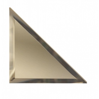 Треугольная зеркальная Бронзовая плитка с фацетом 10 мм (разные размеры)
